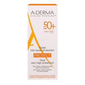 A-DERMA PROTECT Fluide SPF 50+ - Peaux fragiles au soleil - Visage - 40ml