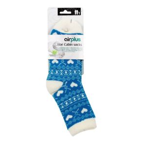 Airplus Chaussette Gde Coeurs Bleu