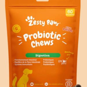 Zesty Paws Probiotic Chews Digestion - 60 friandises pour chiens