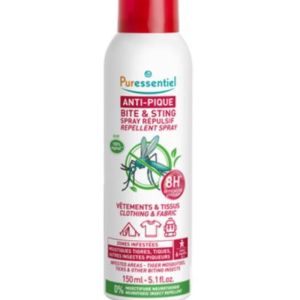 Puressentiel Spray Anti-pique Vêtements et tissus Zones infestées - 150 mL