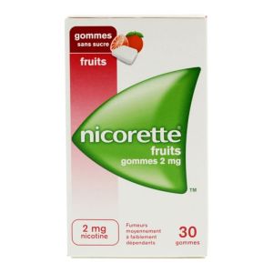Nicorette Fruit 2mg S/s Gom 30