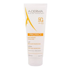A-DERMA PROTECT Lait SPF 50+ - Peaux fragiles au soleil - Visage et corps - 250ml