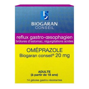 Omeprazole Conseil Biog 20mg Gel14