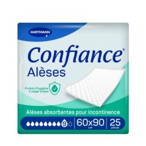 Alèses Confiance 60x90cm - Absorption 8 gouttes - 30 alèses