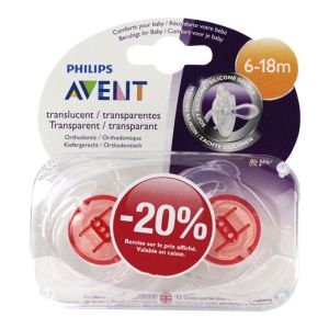 Avent Sucet Transparentes  6-18m Lot 2