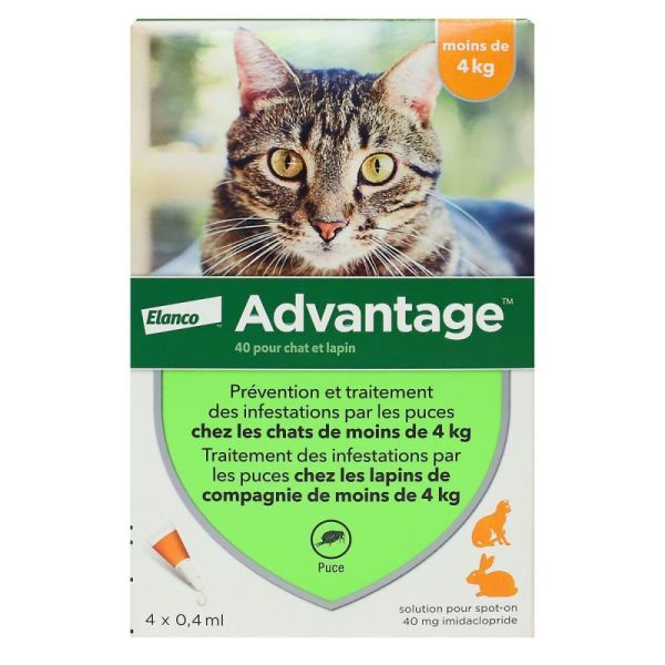 Advantage 40 Chat/Lapin 0,4Ml 4