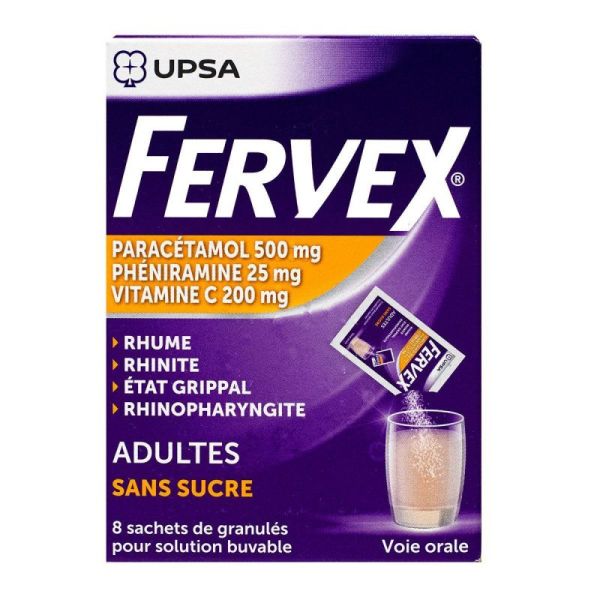 Fervex Adultes Sans Sucre - 8 sachets