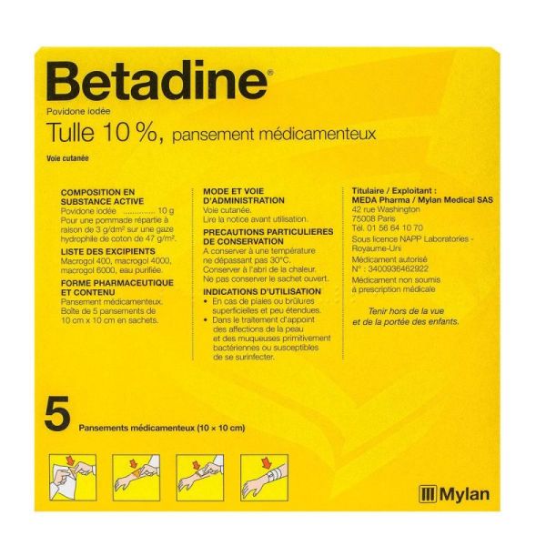 Betadine Tul.10 10x10 Pans 5