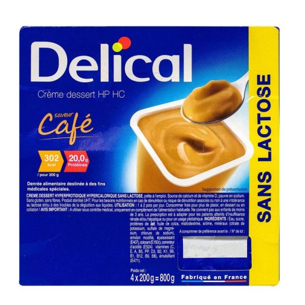 Delical Cr Dess Ss Lact CafÉ 4x200g