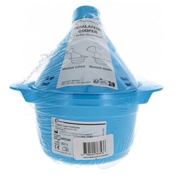 Cooper Inhalateur Bleu ou Blanc masques adulte et enfant