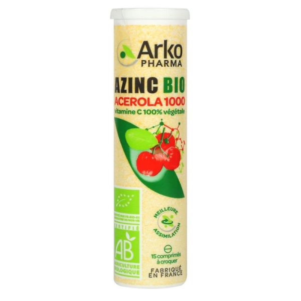 Azinc Naturel Acerola 1000 Bio 15Cpes