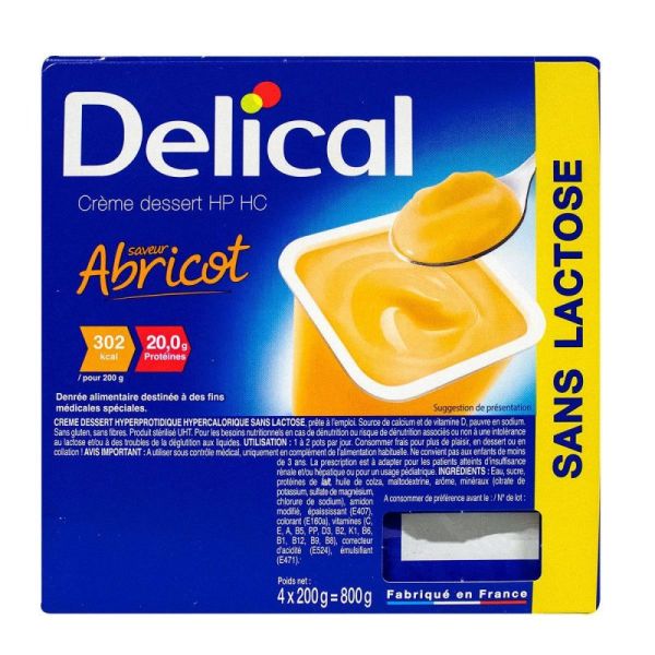 Delical Cr Dess Ss Lact Abricot 4x200g