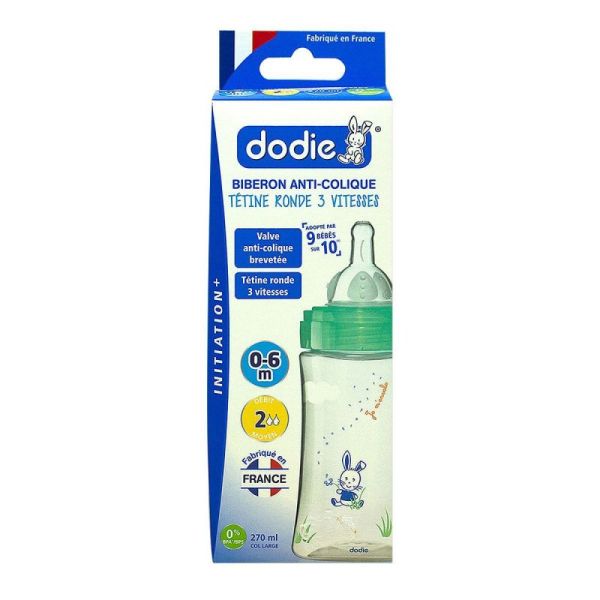 Dodie Bib Initiation+ 270ml Transp Vert