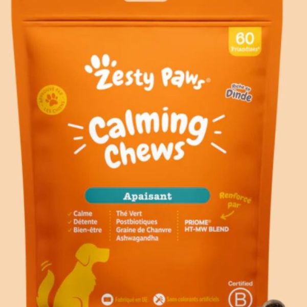 Zesty Paws Calming Chews - 60 friandises pour chiens