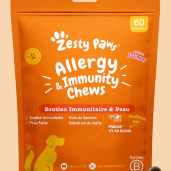 Zesty Paws Allergy & Immunity Chews (Immunité et peau) - 60 friandises pour chiens