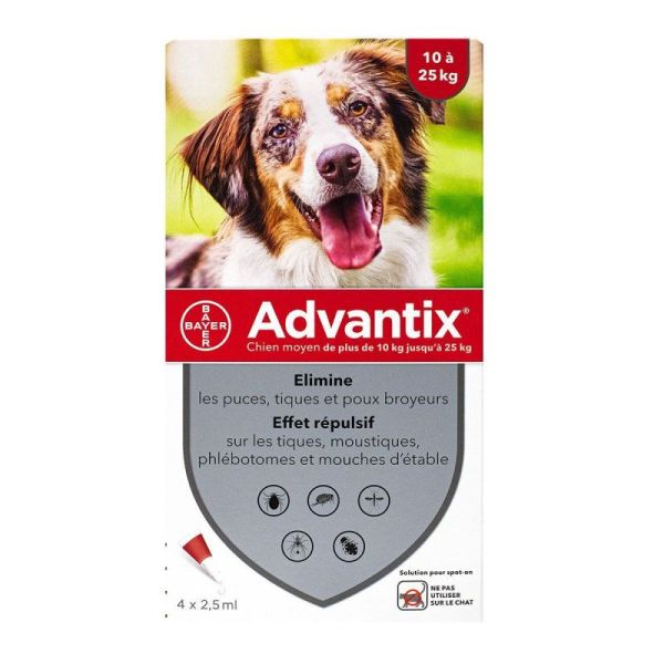 Advantix Chien Moyen - 4x2,5ml 1bte