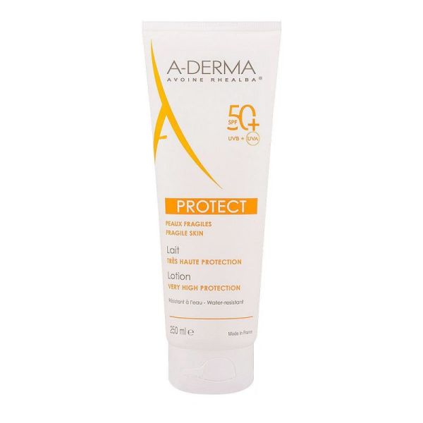 A-DERMA PROTECT Lait SPF 50+ - Peaux fragiles au soleil - Visage et corps - 250ml