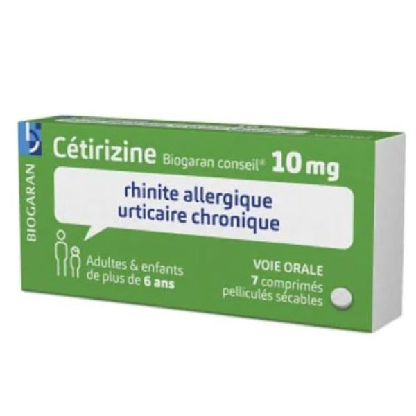 Cetirizine Biogaran 10mg Comprimé Boîte de 7