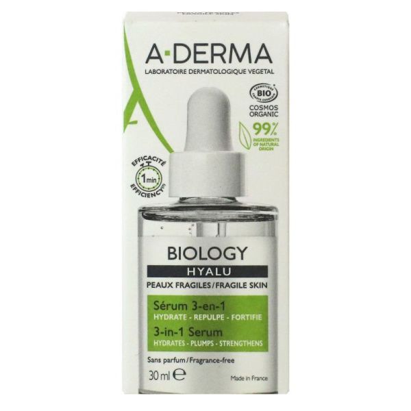 A-Derma Biology Hyalu Serum 3En1 Fl30Ml