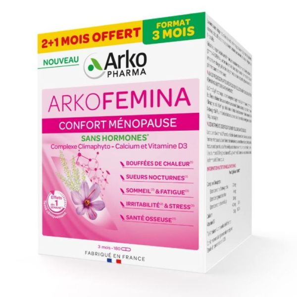 Arkopharma Arkofemina Confort Ménopause Boite de 3 mois - 180 gélules