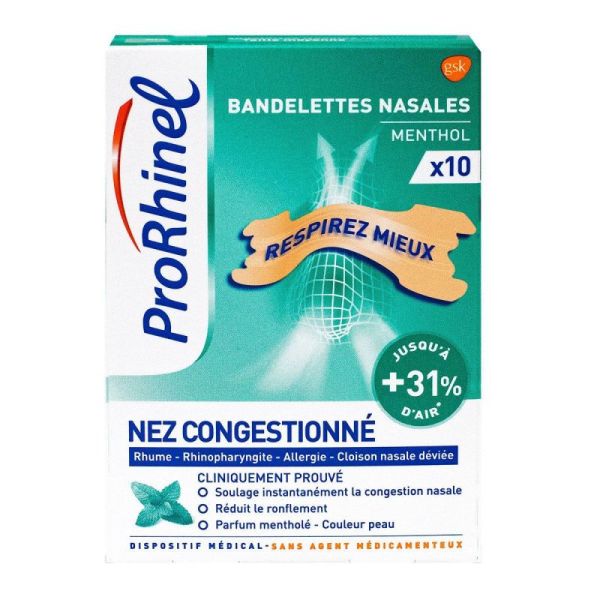 Prorhinel Bandelettes Menthol X10