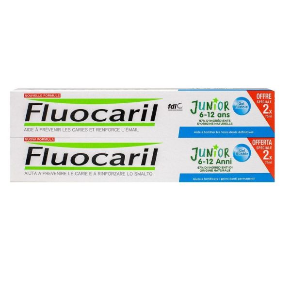 Fluocaril Junior Dent Bub Gum 6-12 2x75ml