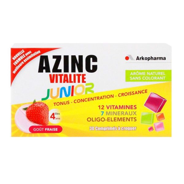 Azinc  VitalitÉ Junior Fraise  Bte 30