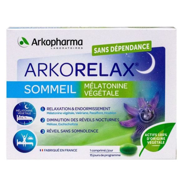 Arkorelax Sommeil Melatonine Vegetal 15cp