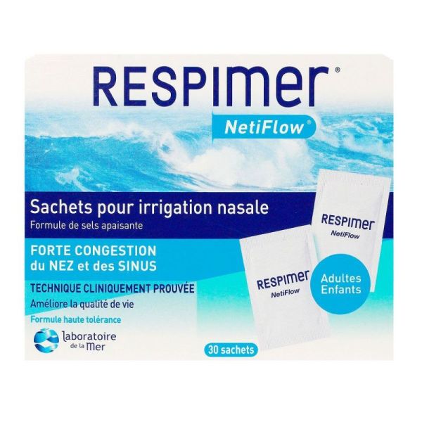 Kit d'irrigation Nasale - Nez Sinusite - Respimer Netiflow - Omega