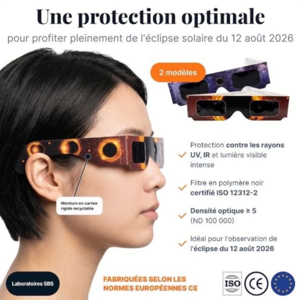 Lunettes de protection éclipse solaire