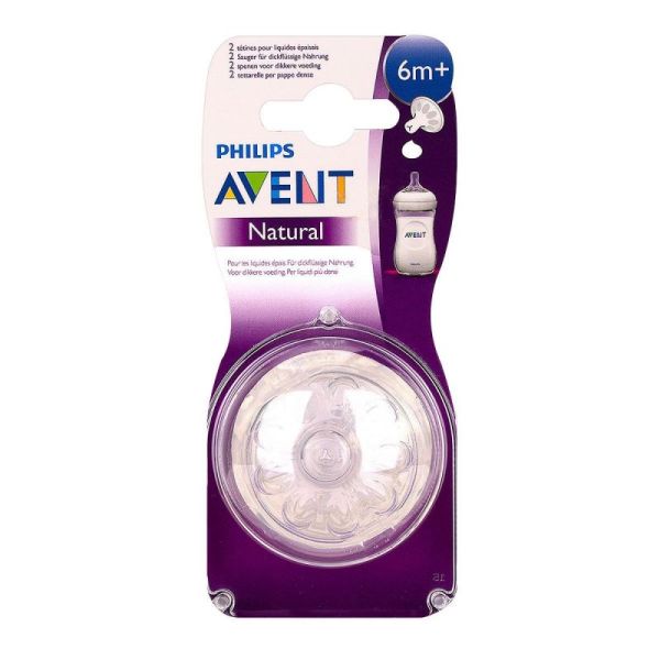 Avent Tetine Natural Liq Epais X2