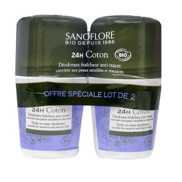 Sanf Deo 24H Coton 2X50Ml