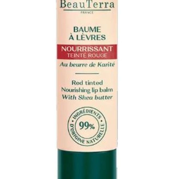 BeauTerra Baume à lèvres nourrissant - Teinte rouge - 4g