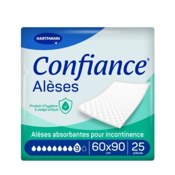 Alèses Confiance 60x90cm - Absorption 8 gouttes - 30 alèses