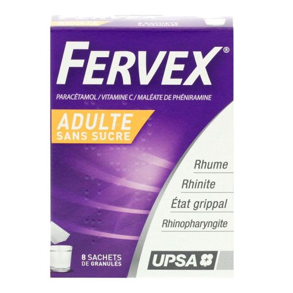 Fervex Adultes Sans Sucre - 8 sachets